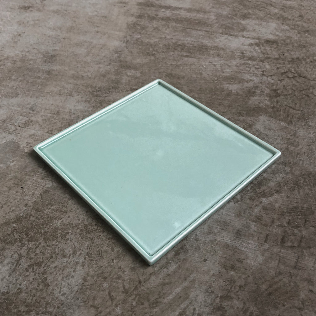 eccentric | celadon square plate